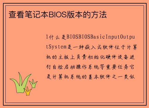 查看笔记本BIOS版本的方法